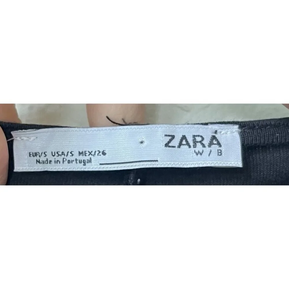 Zara Oversized‎ Womens Top Size S Black Batwing Sleeves Lagenlook Minimalist